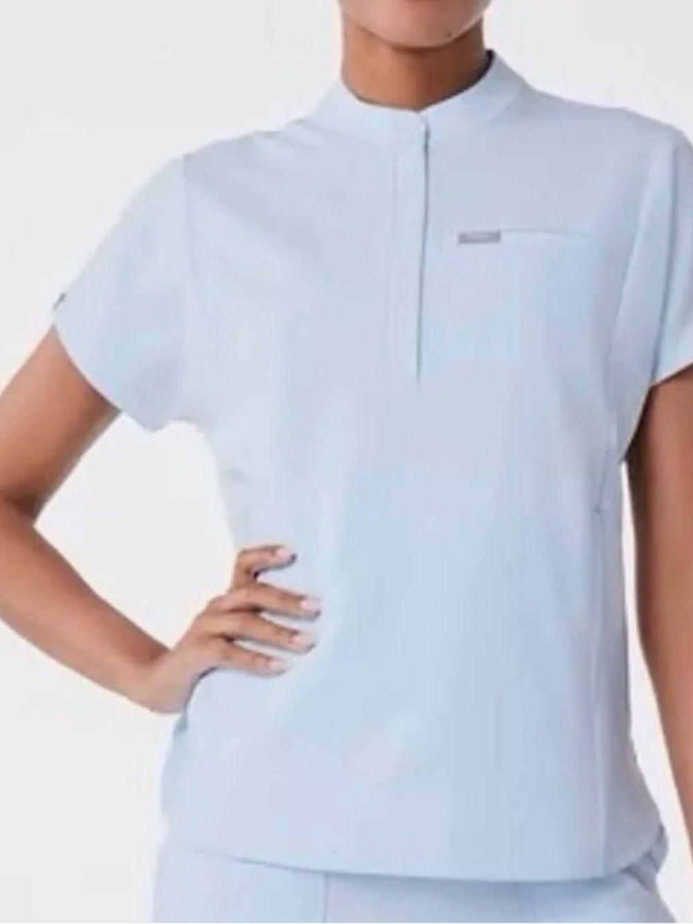 Figs Light Blue Technical Collection Scrub Top
